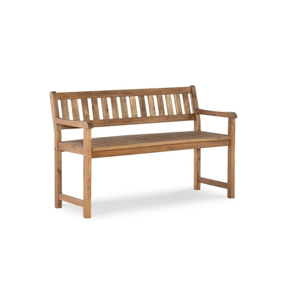 Linon Crosscreek Mid-Back Acacia Outdoor Bench, Acorn