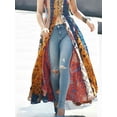 thumbnail image 4 of Vestido sexy con escote en V profundo para mujer, vestido maxi con abertura alta y estampado floral étnico, sin mangas, para fiesta de primavera, 4 of 4