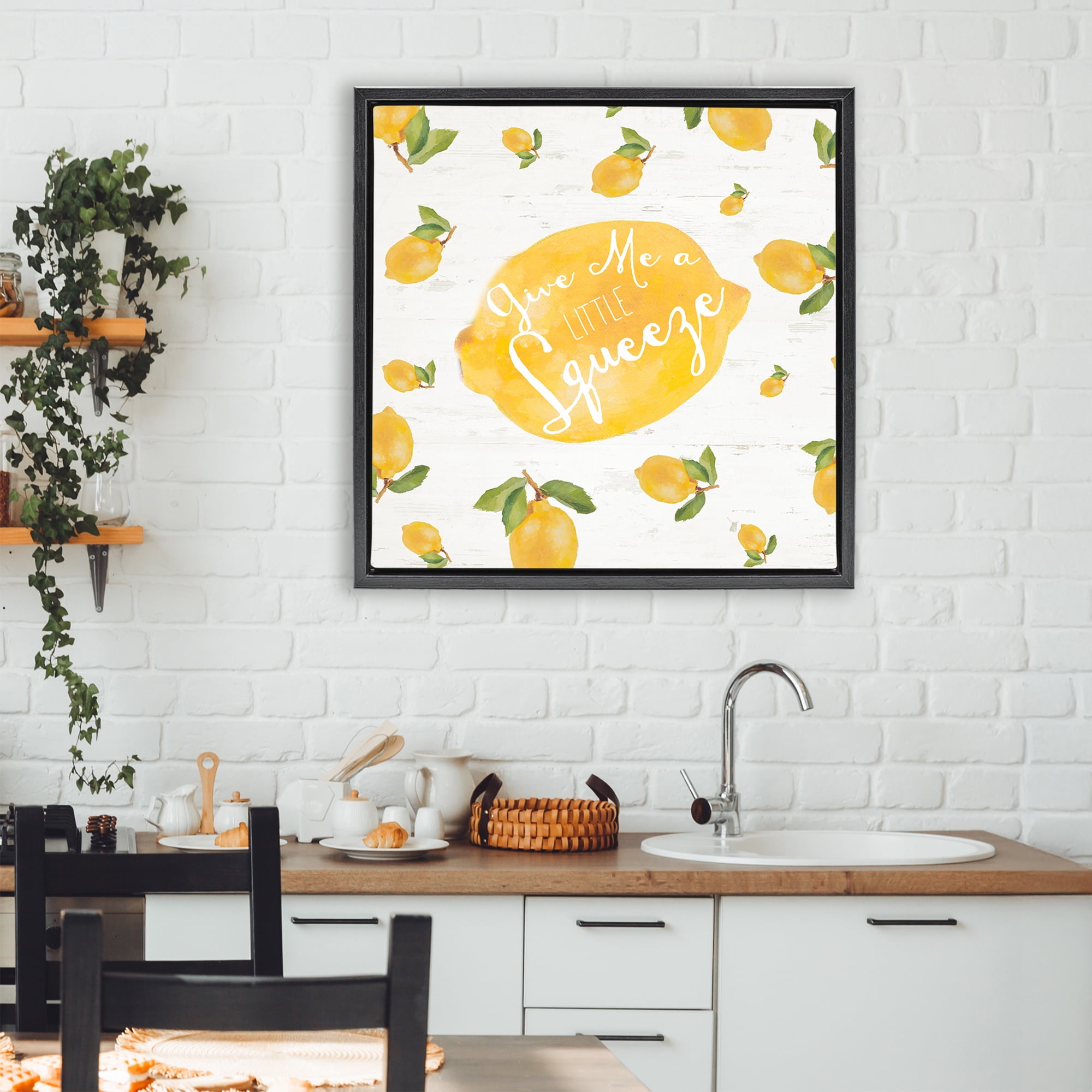 Stupell Industries Give Me A Squeeze Black Framed Floater Canvas Wall Art, design by Lanie Loreth