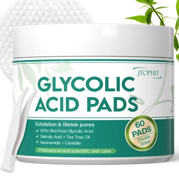 Exfoliantes faciales de doble cara Jtopyrt con 20% de ácido glicólico, 60 unidades