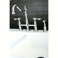 thumbnail image 3 of Kingston Brass KS1271TALBS Tudor Bridge Kitchen Faucet with Brass Sprayer, Polished Chrome, 3 of 5