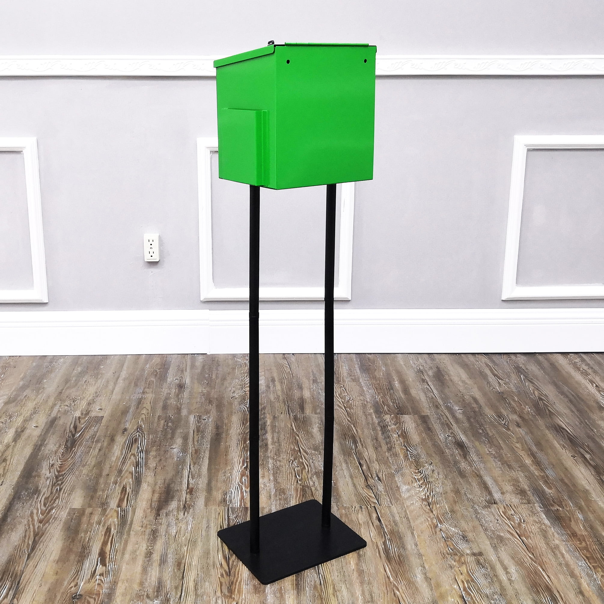 Fixturedisplays Metal Donation Poster Stand Suggestion Box Charity4 Fundraising Tithes Offering 11063+10918-GREEN