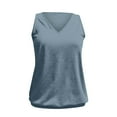 thumbnail image 4 of Goodeals Womens Sleeveless V Neck Tank Tops Yoga Sport Camisoles Summer Loose Solid Color Shirts Banded Bottom(Blue,XL), 4 of 5