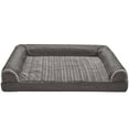 thumbnail image 6 of FurHaven Pet Products Luxe Fur & Performance Linen Cooling Gel Top Sofa Pet Bed for Dogs & Cats - Charcoal, Large, 6 of 13