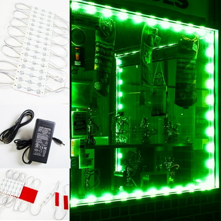 LEDUPDATES Storefront Window LED Light 60ft Brightest Green 5630 with UL Listed 12v Power Supply