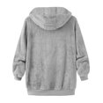 thumbnail image 4 of cllios Womens Winter Fuzzy Fleece Jacket Hooded Color Block Patchwork Cardigan Coats Oversized Fluffy Sherpa Outerwear with Pockets, 4 of 4