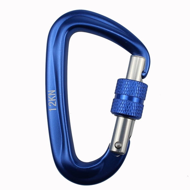 Sywqhk Mosquetón en forma de D 12KN Hebilla de escalada Seguridad Seguridad Master Lock (Azul) Sywqhk Alta Calidad