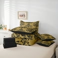 thumbnail image 6 of jejeloiu Vintage Damask Floral 7pcs Bedding Comforter Set,Gothic Skull Queen Bedding Sets,Yellow Black Queen Sheet Sets For Men Women,Breathable Bedroom Decorative Reversible, 6 of 8