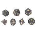 thumbnail image 1 of Solid Dices Toy Metal Polyhedron Clear Number Role Playing Rolling Dice Toy Set for Tabletop Electroplated Black Gold Font, 1 of 4