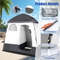 thumbnail image 6 of GVDV Camping Shower Tent, 2 Rooms Oversize Outdoor Portable Shelter, Privacy Tent with Detachable Top, 87" x 47" x 87", 6 of 9