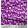 thumbnail image 3 of Soimoi Purple polyester Crepe Fabric Leaves & Flower Floral Fabric Prints By Yard 42 Inch Wide, 3 of 3