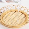 thumbnail image 5 of Cheers.US 2Pcs/Set Vintage Rustic Hand-Woven Bamboo Rattan Coasters Drink Cup Mats Table Placemats Retro Flower Shaped Coffee Coasters Boho Home Decor Gift, 5 of 7