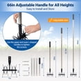 thumbnail image 3 of CKLT 66in Rotary Cultivator Adjustable Stainless Steel Handle Manual Garden Tiller Tool for Loosening Soil Mixing Fertilize Planting, 3 of 9