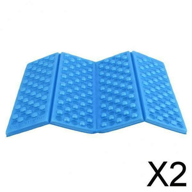 Asientos plegables portátiles para acampar al aire libre 2 piezas Colamx cojín de espuma estera de Picnic azul