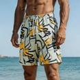thumbnail image 5 of TKKCS Mens Graphic Swim Trunks- Drawstring Breathable Quick Dry Lightweight Vacation Casual Elastic Waist Beach Board Shorts White Size L, 5 of 6