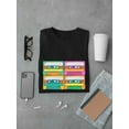 thumbnail image 3 of Cassettes Pop Art Design Men Black T-Shirt, Male Large, 3 of 4