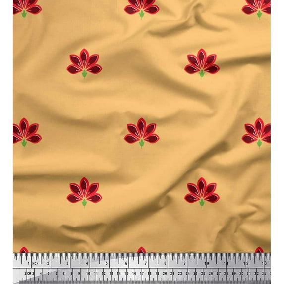 Soimoi Georgette Viscose Fabric Artistic Floral Printed Craft Fabric by the Yard 42 Inch Wide