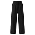 thumbnail image 4 of Njagoc3 Plus Size Pants for Men | Elastic Drawstring Waist Wide Leg Trousers with Side Pockets & Loose Fit | Relaxed Loose Fit for Fall Casual Daily Wear & Weekend Outings，Black，M, 4 of 6
