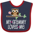 thumbnail image 3 of Inktastic My Grammy Loves Me Owl Girls Baby Bib, 3 of 4