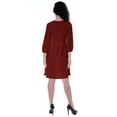 thumbnail image 4 of Moomaya Full Sleeves Gathered Dress w/ Ruffle Waist Casual Flowy Swing Dresses, 4 of 7
