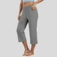thumbnail image 2 of vigerkar Womens Yoga Capri Pants High Waist Capri Leggings with Pockets Wide Leg Exercise Workout Summer Pants 2025 Grey, XL, 2 of 6