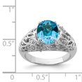 thumbnail image 2 of Sterling Silver Rhodium Blue Topaz & Diam. Ring QR3282BT, 2 of 2