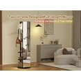 thumbnail image 3 of Solid Wooden Coat Rack, Free Standing Coat Stand with Full Length mirror, Hall Coat Tree with Hooks and Storage Shelf for Coats, Hats, Bags, for Entryway, Hallway, Bedroom, 3 of 19