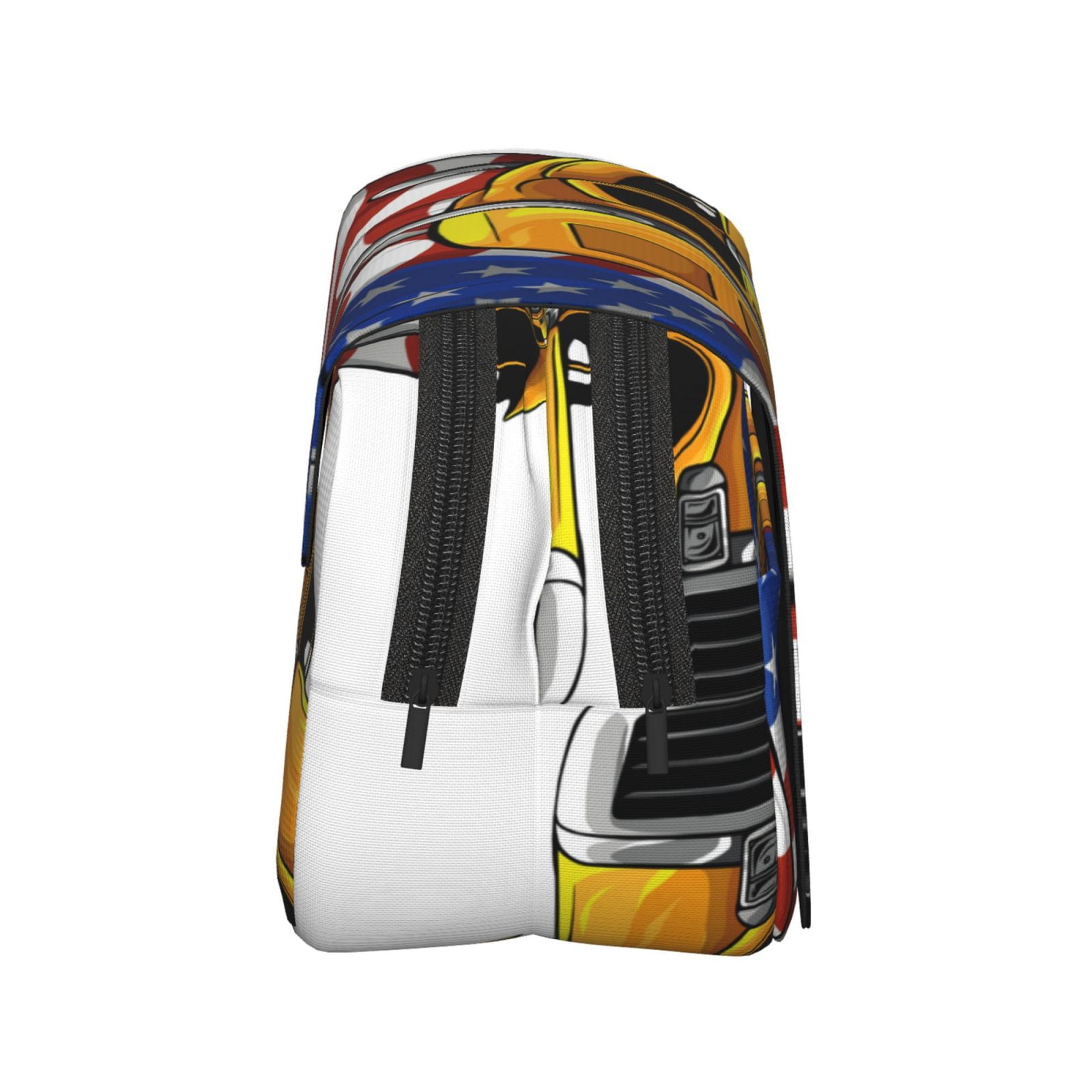 Rateoe American Truck Pattern Double Clamshell Pen Case, Storage Organizer with Two Zipper Compartments– Holds Up to 50 Pencils & Pens