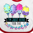 thumbnail image 4 of Inktastic I'm Just Here for the Sweets with Spun Sugar Candy Boys or Girls Baby Bib, 4 of 4
