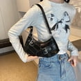 thumbnail image 4 of Bolso Hobo Elegante Pequeño Mano para Mujer PU Correa Ajustable Y2k Punk, 4 of 9