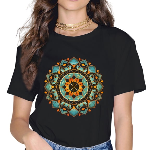 Mandala Sacred Geometry Prana Art Yoga Good Vibe Women T-Shirt