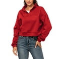 thumbnail image 4 of Sudadera Con Media Cremallera Para Mujer, Sudadera De Tela Suave Transpirable Para Mujer Para Oficina Para Mujer Para Vacaciones, 4 of 6