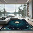 thumbnail image 2 of ODIKA 8'x10' Washable Area Rug Space Star Galaxy Constellation Map With Cosmic Night Sky Design for Dining Room, Large Office, Lounge, Non-Slip Chair-Friendly Mat, 2 of 7