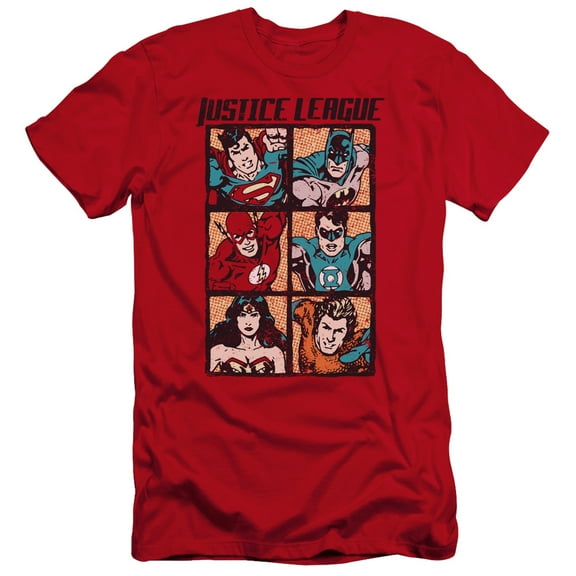 Jla - Rough Panels - Premium Slim Fit Short Sleeve Shirt - Large