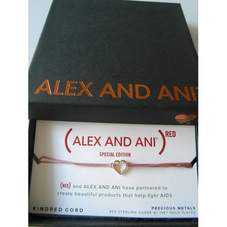 Alex and Ani Kindred Cord RED HEART Bracelet Dark Pink 14kt Gold Plated NWTBC