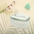 thumbnail image 3 of Bolsas de Maquillaje de Viaje de Puntos Cuadrados Ligeras Únicas 1 Pc para Viaje Blanco Verde de Poliéster, 3 of 5