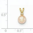 thumbnail image 2 of 14K Yellow Gold 6-7mm Round Pink Freshwater Cultured Pearl Diamond Pendant Made In Canada xf515, 2 of 2