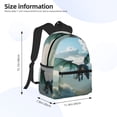 thumbnail image 2 of Disketp Cloud Sky Green Dragon Mochila Ligera Clásica con Múltiples Bolsillos, Mochila Casual para Hombre y Mujer, Ideal para Escuela, Trabajo y Viajes, 2 of 6