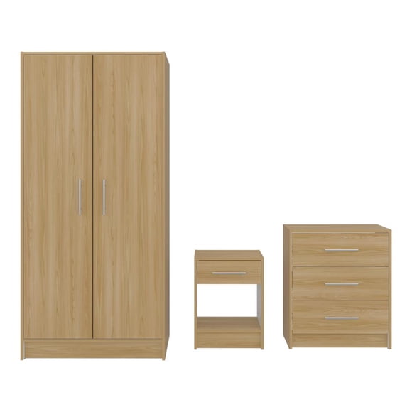 Combo Para Habitación Sofi Fresno Europeo Y Blanco Incluye Closet -organizador Y Buró Virtual Muebles