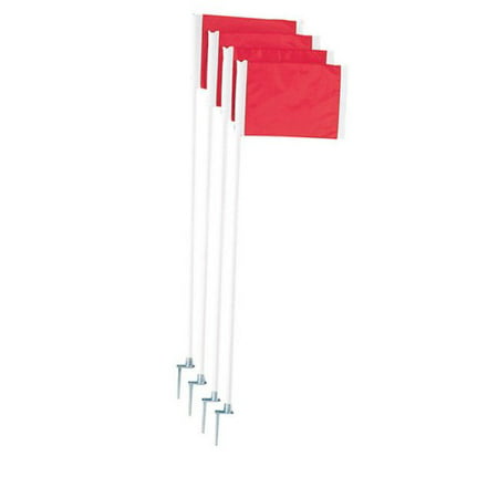 Champion Sports Soccer Corner Flags with Steel Pegs - Deluxe Set of 4