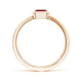 thumbnail image 2 of ANGARA Natural Emerald-Cut 1 ct Ruby Criss Cross Solitaire Engagement Ring in 14K Rose Gold for Women (Size-7x5mm) | July Birthstone, Birthday, Anniversary, Jewelry Gift for Women | Natural Ruby Ring, 2 of 10