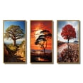 thumbnail image 2 of Designart "Baobab Tree Charm II" Floral & Botanical Framed Wall Art Set Of 3 - Green Tree Baobab Frame Gallery Set For Office Decor, 2 of 6