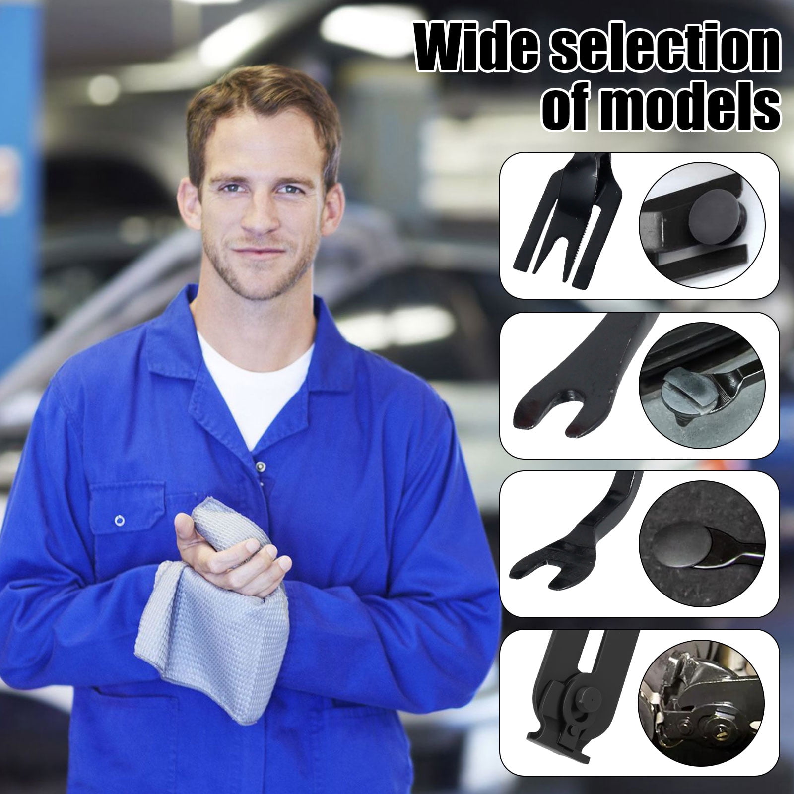 8Pcs Auto Trim Removal Tool Kit Car Clip Pry Tool with Storage Bag Trim Rivet Puller Pliers Kit for Automotive Door Panel Upholstery