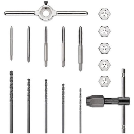 UPC: 0885911361415 | Dewalt Accessories 109216 Fractional Tap & Small Hexagon Die Set – 17 Piece
