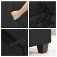 thumbnail image 4 of JUSTLET Sectional Sofa with Storage, L Shaped Modular Sofa Couch with Storage Seats and Arms, 3-Seater Chenille Fabric Couch with Cup Holders for Living Room Office Apartment Small Space, Black, 4 of 7
