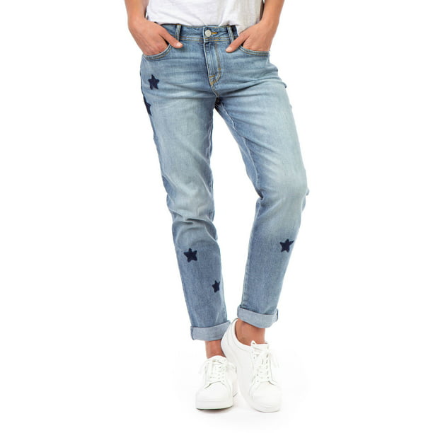 broeden verlangen Architectuur Jordache Women's Boyfriend Star Design Jeans - Walmart.com