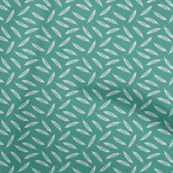 oneOone Viscose Jersey Sea Green Fabric Feathers Quilting Supplies Print Sewing Fabric By The Yard 60 Inch Wide