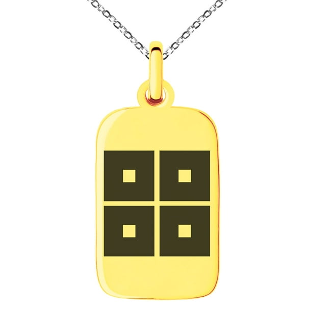 Tioneer Stainless Steel Kyogoku Samurai Crest Engraved Small Rectangle Dog Tag Charm Pendant Necklace Com - Rectangular Dog Tag Pendant Necklace Tioneer Stainless Steel Kyogoku Samurai Crest Engraved Small Rectangle Dog Tag Charm Pendant Necklace Com - Rectangular Dog Tag Pendant Necklace