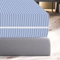 thumbnail image 6 of 100% Egyptian Cotton L Shape Zipper Mattress Cover, 800 TC, 8 Inch Deep Pocket Cal King Size (72x84), Stripe Light Blue, 6 of 6