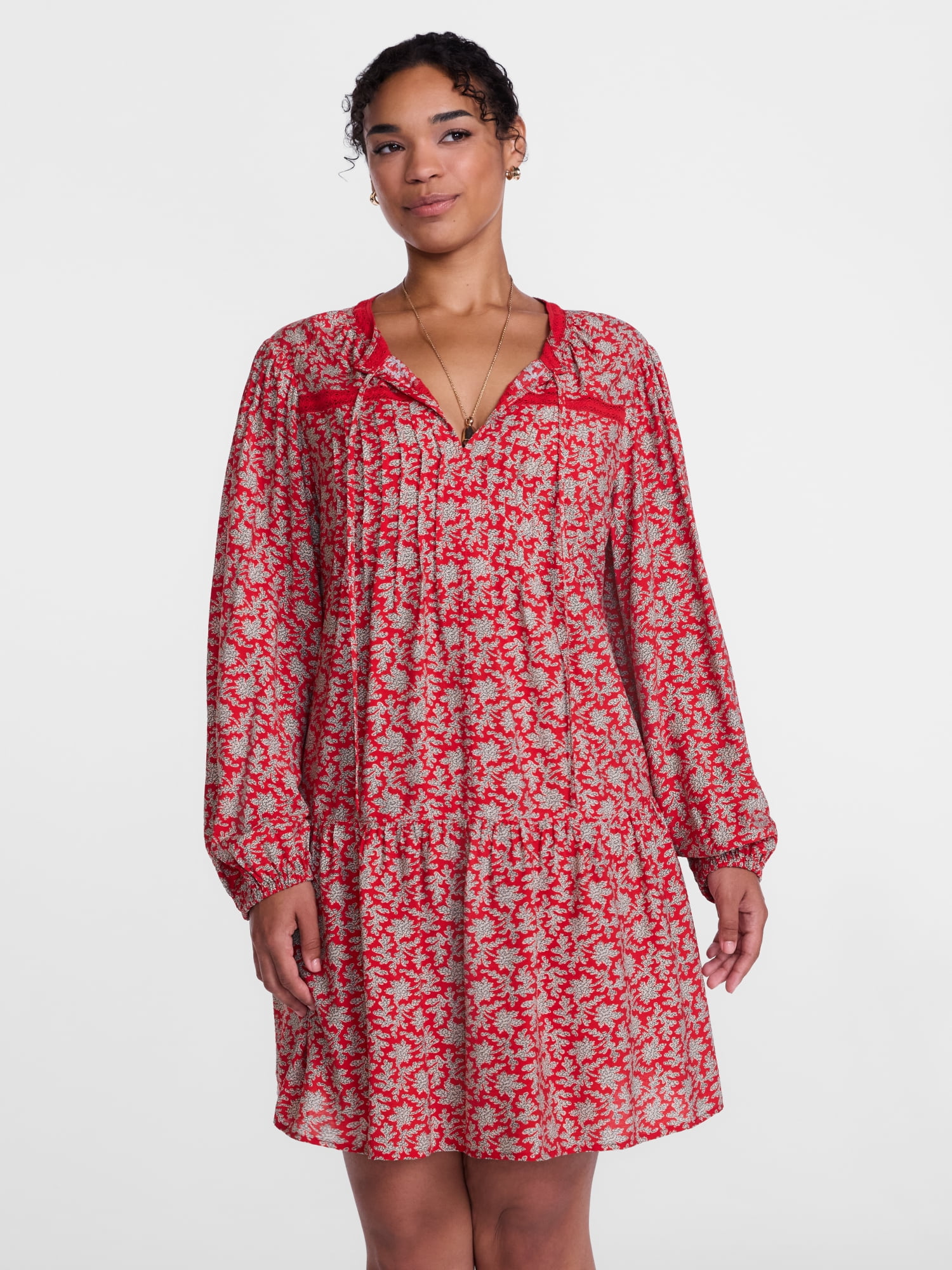 Scenario Women's Tiered Ruffle Mini Dress, Sizes XS-XXXL